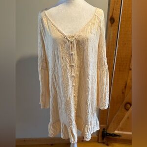 Saltwater Luxe Vanilla Peasant Dress, M
